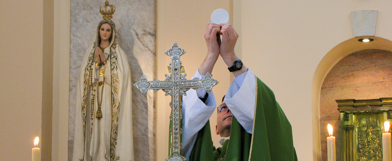 El P. Claudio celebrando misa